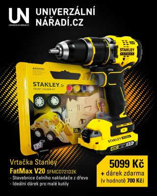 🎄Speciální Vánoční nabídka ☃🌟 Při koupi vrtačky Stanley FatMax SFMCD721D2K, DÁREK ZDARMA v podobě dřevěné stavebnice...